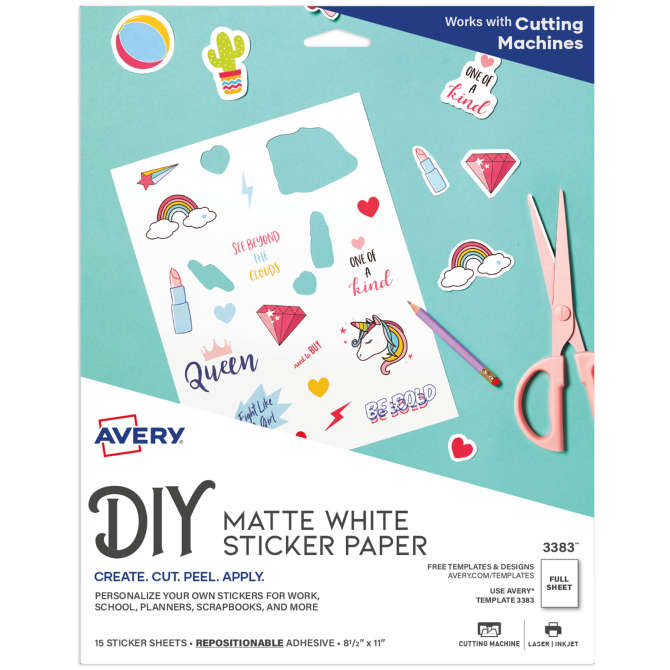 Avery sticker shop paper